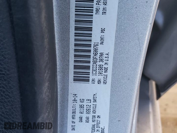 2015 Chrysler 200 Limited with VIN 1C3CCCAB3FN600761, listed as a Copart auction lot 80782474 with 235,925 mi miles and Salvage Title. Bid and sale history available at carsss.com. Image 12.