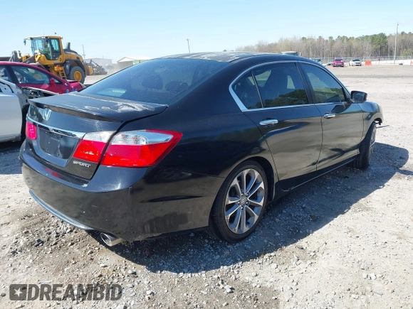 2014 Honda Accord Sport with VIN 1HGCR2F59EA181474, listed as a IAAI auction lot 41872579 with 124,252 mi miles and . Bid and sale history available at carsss.com. Image 4.