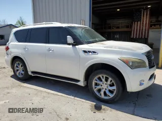 2012 Infiniti QX56 8-passenger with VIN JN8AZ2NDXC9715034, listed as a Copart auction lot 52148395 with 227,943 mi miles and Salvage title. Bid and sale history available at DreamBid. Image 4.