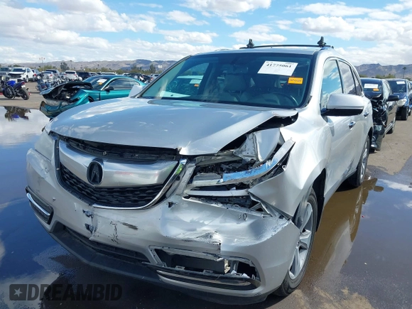 2014 Acura MDX with VIN 5FRYD4H23EB019945, listed as a IAAI auction lot 41775061 with 165,750 mi miles. Bid and sale history available at carsss.com. Image 6.