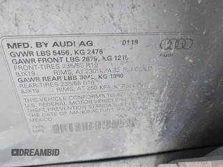 2018 Audi Q5 Premium with VIN WA1ANAFY4J2118996, listed as a IAAI auction lot 41798898 with 136,252 mi miles and . Bid and sale history available at DreamBid. Image 9.