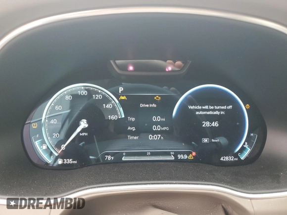 2023 Genesis GV80 with VIN KMUHBDSB4PU127787, listed as a Copart auction lot 48655305 with 42,832 mi miles and Salvage title. Bid and sale history available at DreamBid. Image 9.