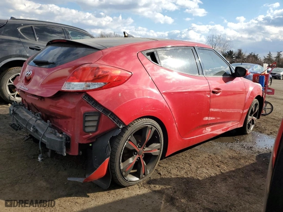 2013 Hyundai Veloster w/Gray Int with VIN KMHTC6AD1DU144742, listed as a Copart auction lot 42485595 with 136,073 mi miles and Salvage Title. Bid and sale history available at carsss.com. Image 3.