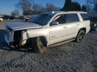 2017 GMC Yukon Denali with VIN 1GKS2CKJ4HR254719, listed as a Copart auction lot 46214635 with 0 mi miles and Salvage Title. Bid and sale history available at carsss.com. Image 1.