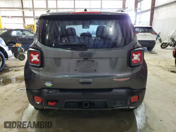 2018 Jeep Renegade Trailhawk with VIN ZACCJBCB4JPH49396, listed as a Copart auction lot 42353385 with 86,792 mi miles and Salvage Title. Bid and sale history available at carsss.com. Image 6.