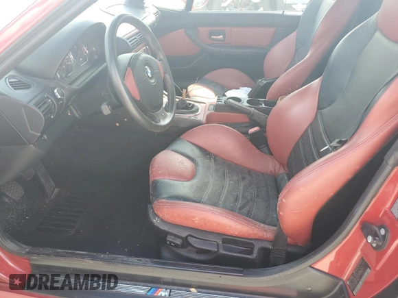 2000 BMW Z3 M 3.2L with VIN WBSCK9347YLC93878, listed as a Copart auction lot 74850664 with 0 mi miles and Salvage Title. Bid and sale history available at carsss.com. Image 7.