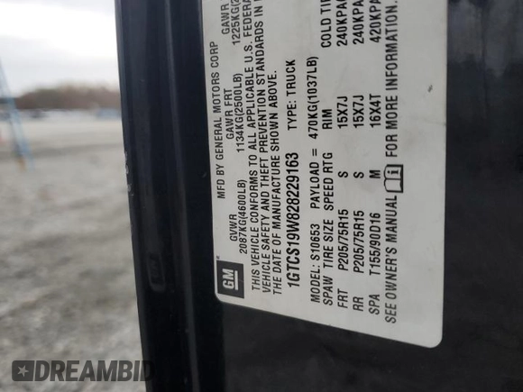2002 GMC Sonoma SL Fleet z VIN 1GTCS19W828229163, wystawiony jako Copart lot #47082535 z przebiegiem 289 304 mil mil oraz Szkoda całkowita • Salvage title. Historia ofert i sprzedaży dostępna na DreamBid. Obrazek 14.