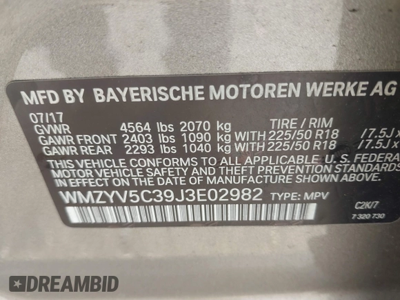 2018 MINI Countryman Cooper z VIN WMZYV5C39J3E02982, wystawiony jako IAAI lot #42384795 z przebiegiem 74 599 mil mil oraz . Historia ofert i sprzedaży dostępna na DreamBid. Obrazek 9.