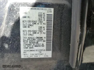 2010 Nissan Pathfinder SE with VIN 5N1AR1NN6AC612056, listed as a Copart auction lot 51922395 with 162,030 mi miles and Salvage Title. Bid and sale history available at carsss.com. Image 15.