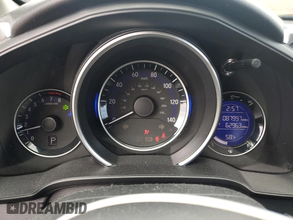 2016 Honda Fit LX with VIN JHMGK5H52GX038013, listed as a Copart auction lot 58164565 with 87,997 mi miles and Salvage title. Bid and sale history available at DreamBid. Image 9.
