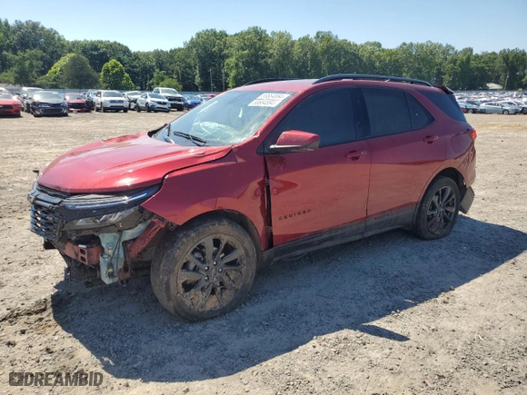2023 Chevrolet Equinox RS with VIN 3GNAXMEGXPS154626, listed as a Copart auction lot 58684894 with 0 mi miles and Salvage Title. Bid and sale history available at carsss.com. Image 1.