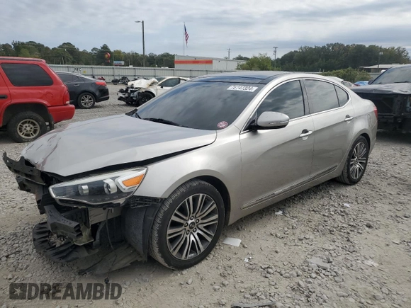 2015 Kia Cadenza Premium with VIN KNALN4D76F5185046, listed as a Copart auction lot 76147324 with 115,402 mi miles and Salvage Title. Bid and sale history available at carsss.com. Image 1.