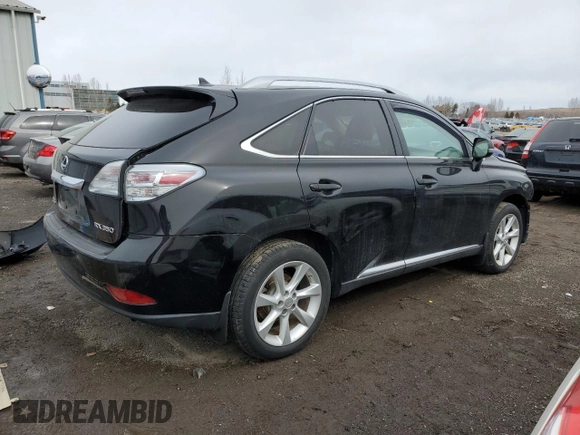 2010 Lexus RX 350 with VIN 2T2BK1BA5AC058607, listed as a Copart auction lot 46995305 with Not Provided miles and Salvage Title. Bid and sale history available at DreamBid. Image 3.