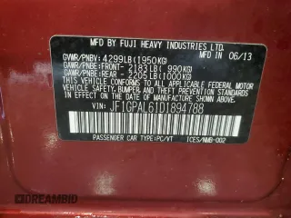 2013 Subaru Impreza Special Sports Premium z VIN JF1GPAL61D1894788, wystawiony jako Copart lot #57669455 z przebiegiem 123 701 mil mil oraz Szkoda całkowita • Salvage title. Historia ofert i sprzedaży dostępna na DreamBid. Obrazek 12.