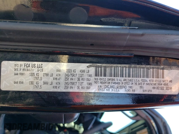 2018 Jeep Wrangler Sport with VIN 1C4GJXAG1JW193743, listed as a Copart auction lot 42694505 with 72,085 mi miles and Salvage Title. Bid and sale history available at carsss.com. Image 14.