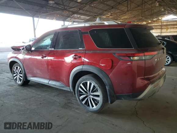 2024 Nissan Pathfinder Platinum with VIN 5N1DR3DH8RC254443, listed as a Copart auction lot 83607054 with 27,784 mi miles and Salvage Title. Bid and sale history available at carsss.com. Image 2.