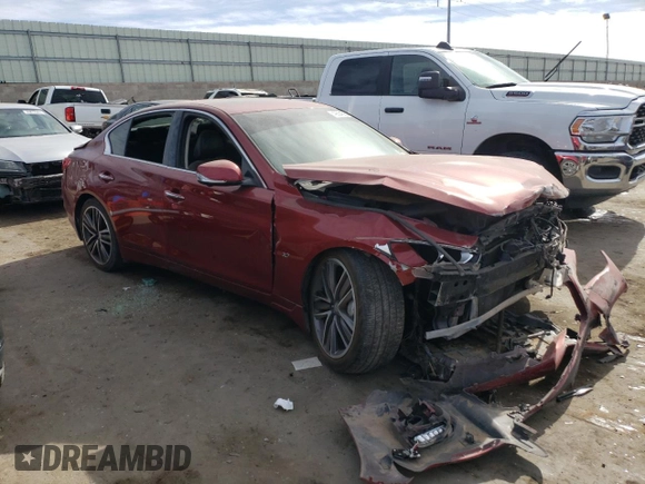 2015 Infiniti Q50 with VIN JN1BV7AR0FM393597, listed as a Copart auction lot 42804395 with 107,084 mi miles and Salvage Title. Bid and sale history available at carsss.com. Image 4.