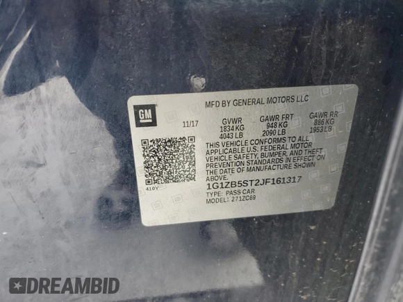 2018 Chevrolet Malibu LS with VIN 1G1ZB5ST2JF161317, listed as a Copart auction lot 89283585 with 89,349 mi miles and Salvage Title. Bid and sale history available at DreamBid. Image 12.
