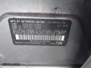 2020 Mitsubishi Mirage ES with VIN ML32A3HJ9LH002486, listed as a IAAI auction lot 41726837 with 48,154 mi miles. Bid and sale history available at carsss.com. Image 9.