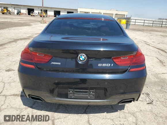 2014 BMW 6 Series 650i xDrive z VIN WBA6B4C5XED099250, wystawiony jako Copart lot #52734845 z przebiegiem Nie podano mil oraz Czysty tytuł • Clean title. Historia ofert i sprzedaży dostępna na DreamBid. Obrazek 6.