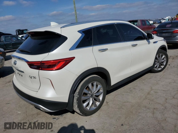 2020 Infiniti QX50 LUXE with VIN 3PCAJ5M37LF118801, listed as a Copart auction lot 43751223 with 57,967 mi miles. Bid and sale history available at carsss.com. Image 3.