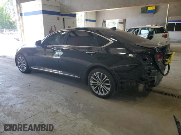 2017 Genesis G80 3.8L z VIN KMHGN4JE7HU206515, wystawiony jako Copart lot #57493675 z przebiegiem 115 108 mil mil oraz Szkoda całkowita • Salvage title. Historia ofert i sprzedaży dostępna na DreamBid. Obrazek 2.