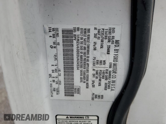 2002 Ford Explorer XLT with VIN 1FMZU63E02UA34534, listed as a Copart auction lot 50587275 with Not Provided miles and Salvage Title. Bid and sale history available at DreamBid. Image 13.