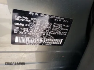 2019 Subaru Forester Touring with VIN JF2SKAWCXKH559894, listed as a Copart auction lot 62203825 with Not provided miles and Salvage title. Bid and sale history available at DreamBid. Image 12.