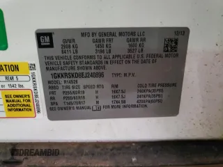 2014 GMC Acadia SLT z VIN 1GKKRSKD8EJ240896, wystawiony jako Copart lot #74200914 z przebiegiem 160 620 mil mil oraz Szkoda całkowita • Salvage title. Historia ofert i sprzedaży dostępna na DreamBid. Obrazek 13.