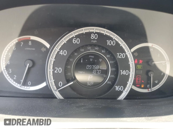 2015 Honda Accord EX-L with VIN 1HGCR2F84FA080340, listed as a Copart auction lot 62487745 with 97,581 mi miles and Salvage title. Bid and sale history available at DreamBid. Image 9.