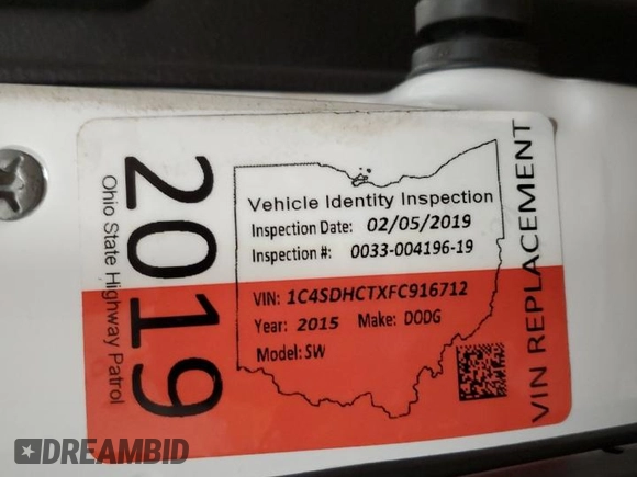 2015 Dodge Durango R/T with VIN 1C4SDHCTXFC916712, listed as a Copart auction lot 87113784 with 120,950 mi miles and Salvage Title. Bid and sale history available at DreamBid. Image 13.