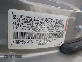 2001 Toyota Camry CE z VIN JT2BG22K210569246, wystawiony jako IAAI lot #41807555 z przebiegiem 79 226 mil mil oraz . Historia ofert i sprzedaży dostępna na DreamBid. Obrazek 9.