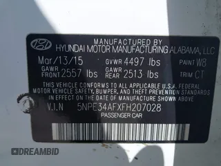 2015 Hyundai Sonata Sport with VIN 5NPE34AFXFH207028, listed as a IAAI auction lot 41930643 with 68,948 mi miles and . Bid and sale history available at DreamBid. Image 9.