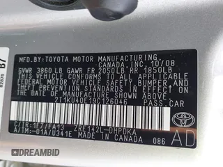 2009 Toyota Matrix with VIN 2T1KU40E19C126046, listed as a IAAI auction lot 42123631 with 71,409 mi miles and . Bid and sale history available at carsss.com. Image 9.