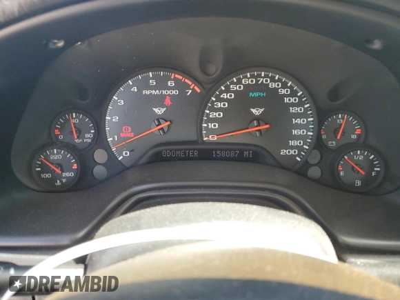 2004 Chevrolet Corvette with VIN 1G1YY22G145116083, listed as a Copart auction lot 52054735 with 158,087 mi miles and Salvage Title. Bid and sale history available at carsss.com. Image 9.