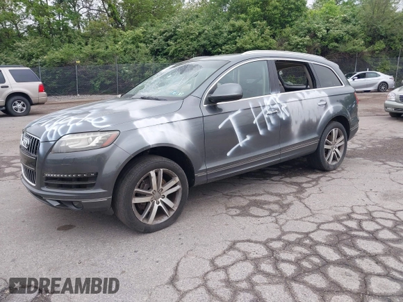 2014 Audi Q7 Premium Plus with VIN WA1LGAFE8ED014210, listed as a IAAI auction lot 42176663 with 101,557 mi miles and . Bid and sale history available at DreamBid. Image 19.