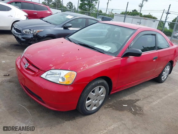 2001 Honda Civic LX with VIN 1HGEM22571L036025, listed as a IAAI auction lot 42106487 with 120,500 mi miles. Bid and sale history available at carsss.com. Image 2.