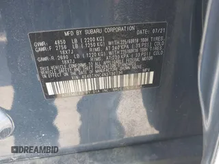 2022 Subaru Outback Limited with VIN 4S4BTANC4N3130731, listed as a IAAI auction lot 41984600 with 20,187 mi miles and . Bid and sale history available at DreamBid. Image 9.