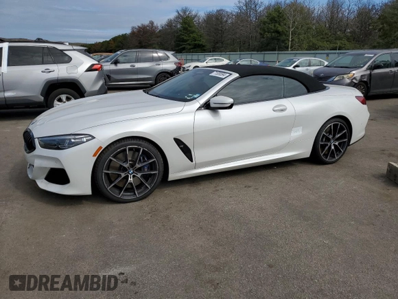 2019 BMW 8 Series M850i xDrive with VIN WBAFY4C54KBX29575, listed as a Copart auction lot 71558594 with 37,627 mi miles and Salvage title. Bid and sale history available at DreamBid. Image 1.