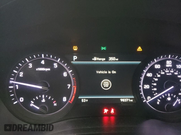 2018 Genesis G80 3.8L with VIN KMHGN4JEXJU232841, listed as a Copart auction lot 77777244 with 98,371 mi miles and Clean Title. Bid and sale history available at carsss.com. Image 9.