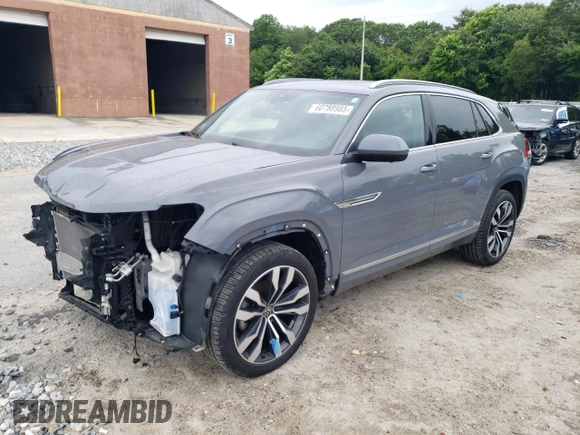 2021 Volkswagen Atlas SEL Premium R-Line with VIN 1V2FE2CA3MC206055, listed as a Copart auction lot 60788985 with 66,180 mi miles and Salvage title. Bid and sale history available at DreamBid. Image 1.