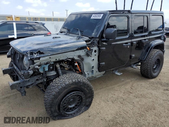 2024 Jeep Wrangler Sahara with VIN 1C4RJXP60RW116607, listed as a Copart auction lot 54562695 with 62,352 mi miles and Salvage title. Bid and sale history available at DreamBid. Image 1.