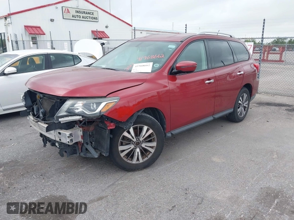 2017 Nissan Pathfinder S with VIN 5N1DR2MNXHC696400, listed as a IAAI auction lot 41968662 with 129,107 mi miles and . Bid and sale history available at DreamBid. Image 2.