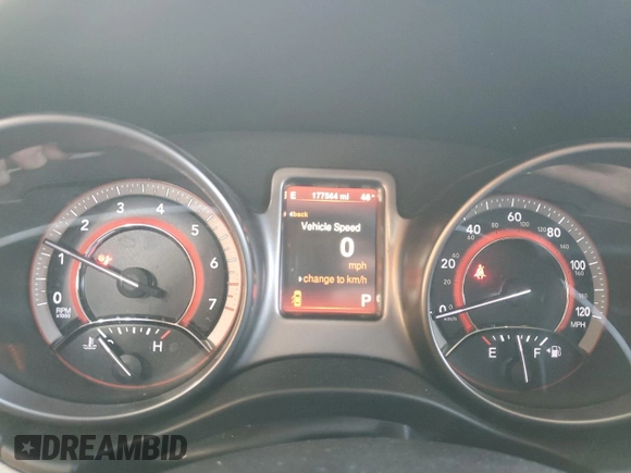 2015 Dodge Journey Crossroad with VIN 3C4PDDGG8FT753378, listed as a Copart auction lot 52547655 with 177,564 mi miles and Salvage title. Bid and sale history available at DreamBid. Image 9.
