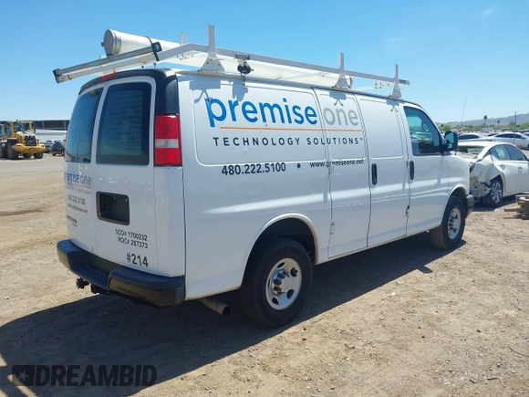 2015 Chevrolet Express Cargo with VIN 1GCWGFCF5F1287900, listed as a IAAI auction lot 42158192 with 203,632 mi miles. Bid and sale history available at carsss.com. Image 4.