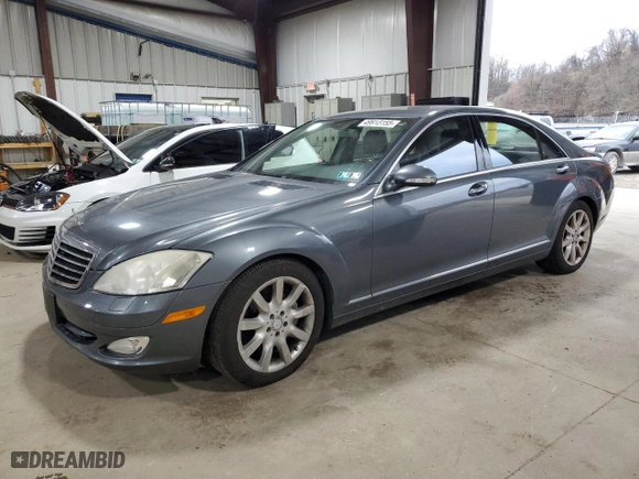 2008 Mercedes-Benz S-Class 5.5L V8 with VIN WDDNG86X48A155389, listed as a Copart auction lot 49913155 with 128,594 mi miles and Clean Title. Bid and sale history available at carsss.com. Image 1.