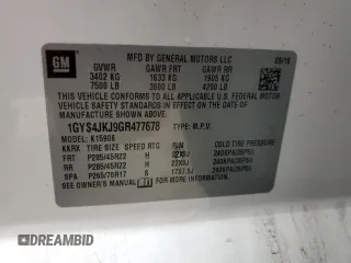 2016 Cadillac Escalade ESV Premium Collection with VIN 1GYS4JKJ9GR477678, listed as a Copart auction lot 52886535 with 161,722 mi miles and Salvage title. Bid and sale history available at DreamBid. Image 13.