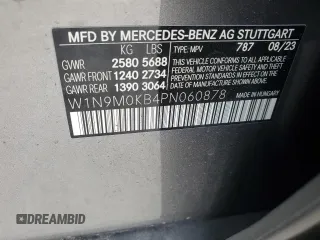 2023 Mercedes-Benz EQB 300 z VIN W1N9M0KB4PN060878, wystawiony jako Copart lot #89398875 z przebiegiem 8517 mil mil oraz Szkody całkowita. Historia ofert i sprzedaży dostępna na DreamBid. Obrazek 14.
