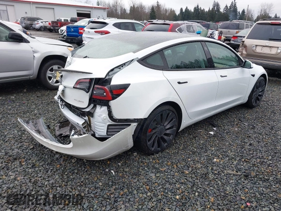 2023 Tesla Model 3 Performance z VIN 5YJ3E1EC9PF545648, wystawiony jako IAAI lot #41573583 z przebiegiem 15 207 mil mil oraz . Historia ofert i sprzedaży dostępna na DreamBid. Obrazek 4.