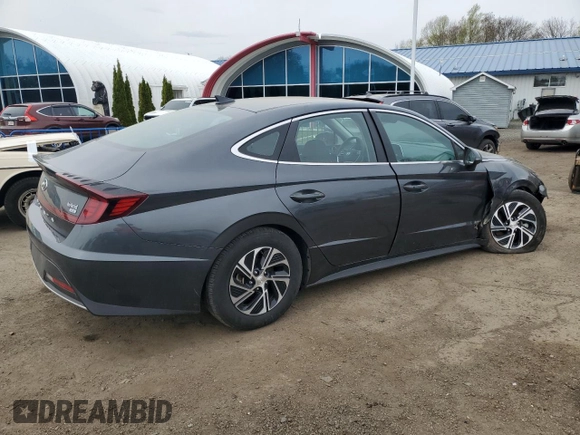 2023 Hyundai Sonata Hybrid Blue with VIN KMHL24JJ1PA067230, listed as a Copart auction lot 54816005 with 23,925 mi miles and Salvage Title. Bid and sale history available at carsss.com. Image 3.